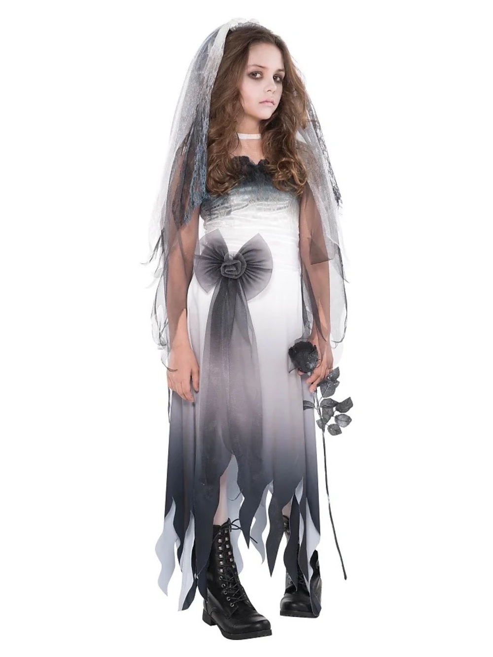 Girls Graveyard Bride Halloween Costume – Ghost Bride Dress & Veil
